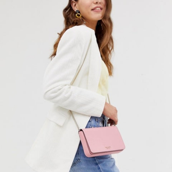 KATE SPADE New York Pink Leather Sylvia Chain Crossbody Bag - Picture 1 of 14
